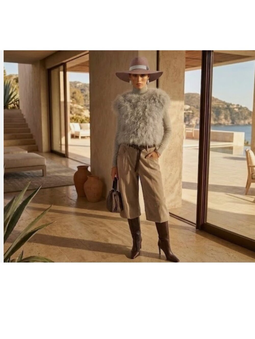 BRUNELLO CUCINELLI stunning! 100% cashmere & ostrich knit vest top $7,800 s/m - Picture 13 of 16